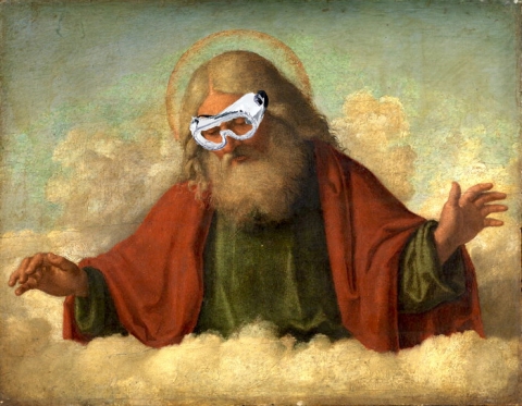 God wearing goggles