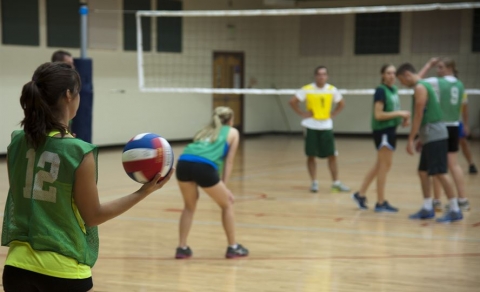 Intramural volleyball game