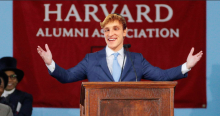 Warped Logan Paul at Harvard Commencement