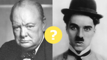 Winston Churchill and Charlie Chaplin, side by side.