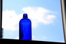 a blue bottle
